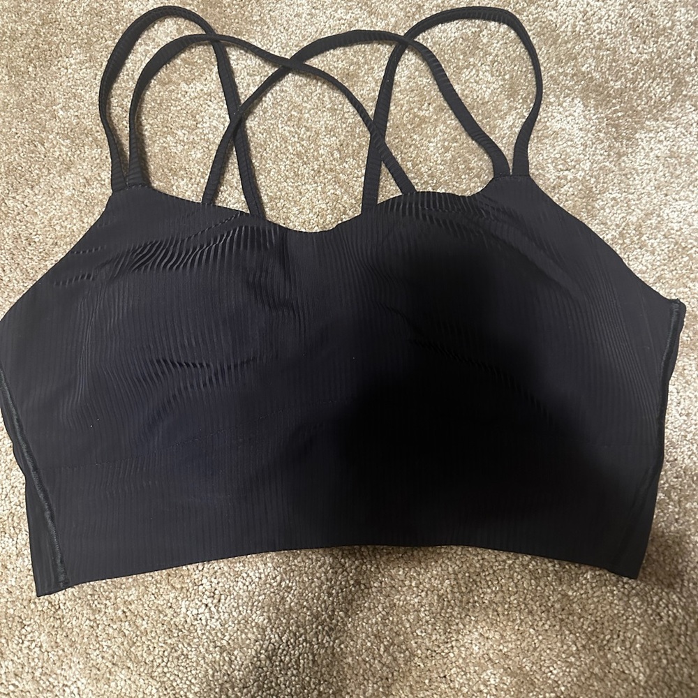 Lululemon ribbed black like a cloud bra size 12